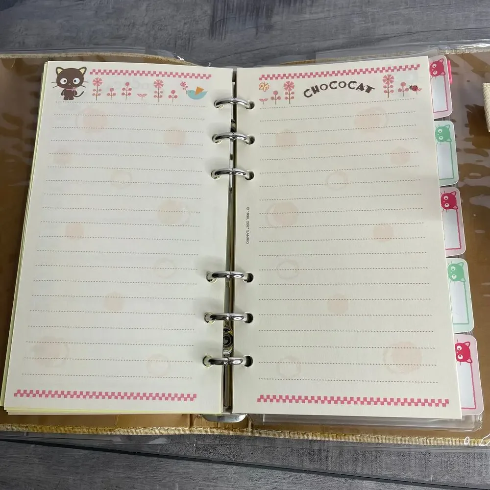 NOS Vintage SANRIO CHOCOCAT 1996 Undated Planner Tan Pink Address Book Organizer